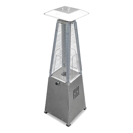Hiland Glass Tube Table Top Patio Heater in Stainless Steel HLDS032-GTTSS